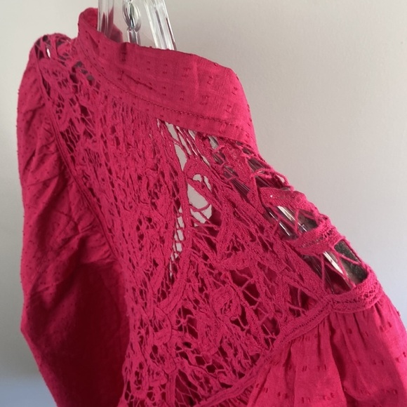 Anthropologie Pilcro Lace Back Western Buttondown Size Medium - Picture 14 of 16